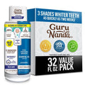GuruNanda Teeth Whitening Dual Barrel Oxyburst Mouthwash - Alcohol & Fluoride Free, Hydrogen Peroxide to Promote Whiter Teeth - Wild Mint - 32 Fl Oz
