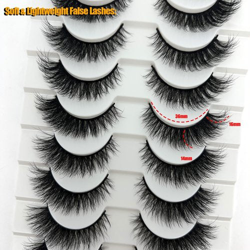 loladook Cat Eye Lashes Mink 3D Natural Faux Mink False Strip Lashes Pack Soft C Curl Wispy 16mm Short Fluffy Fox Eye Eyelashes Natural Look