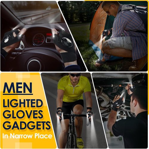 PARIGO LED Flashlight Gloves - Unique Father's Day Gifts for Dad, Grandpa & Husband | Perfect for Camping & Fishing