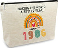 40th Birthday Gifts for Women, Funny 1986 Makeup Bags 40th Birthday Decorations for Her, 40 Year Old Gift Ideas for Mom, Wife, Sister, Friends, Mothers Day Small Cosmetic Travel Bag (Rainbow1986)