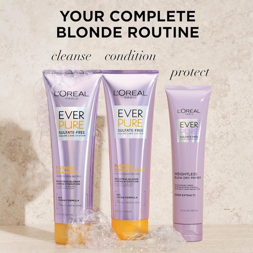 L'Oreal Paris EverPure Blonde Shampoo & Conditioner Set - Sulfate-Free, Brass Neutralizing, 8.5 Fl Oz