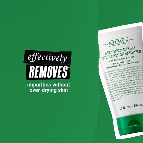 Kiehl's Cucumber Herbal Conditioning Cleanser - Gentle Face Wash for Dry & Sensitive Skin | 5 fl oz