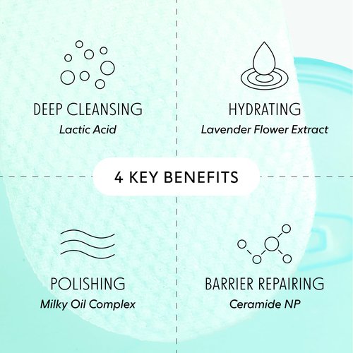 LOOPS Milky Cleanser Korean Skincare - Deep Cleansing and Hydrating Skin Care - Pre-soaked Bamboo Facial Cleansing Pads - Facial Wash with Milky Oil Complex - Oil Cleanser for Face - Pack of 60
