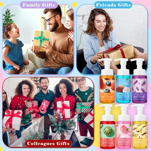 Swiffen 6 Pack Foaming Hand Soap with Pump Care Moisturizing Liquid Fruity Scented Foam Hand Wash Employee Appreciation Gift Bulk 2026 New Year Gift for Kitchen Bathroom Family Teacher 8.75 Fl. oz