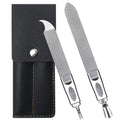 VOGARB Toe Nail Files for Thick Nails, Professional Metal Nail File for Men Women Fingernail and Thick Toenails, Double-Ended and Double-Sided Stainless Steel, 2pcs Set