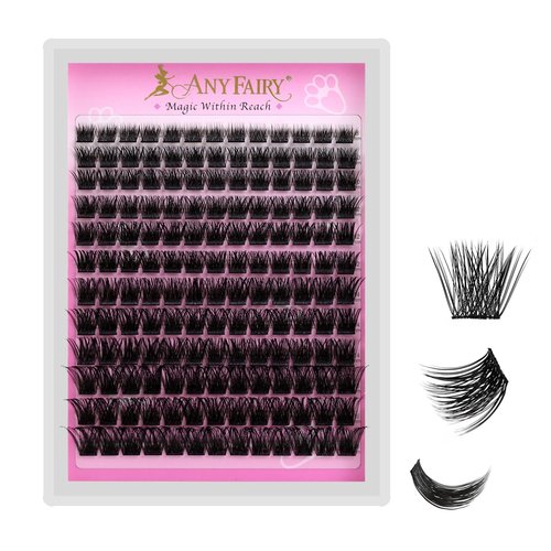 AnyFairy Lash Clusters 8-18mm Wispy Eyelash Clusters 144pcs Cluster Lashes DIY Individual Lashes Clusters with Soft Thin Band for Self Use,Beginner-Friendly(Sylph-774)