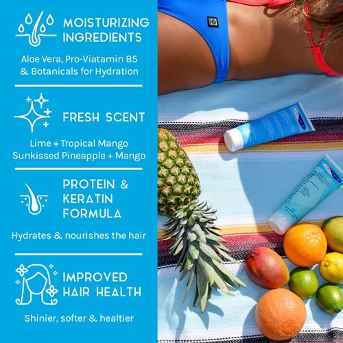 TRISWIM Chlorine Shampoo and Conditioner Set - Paraben-Free Swim Care with Aloe Vera & Keratin | 8.5 fl oz Each
