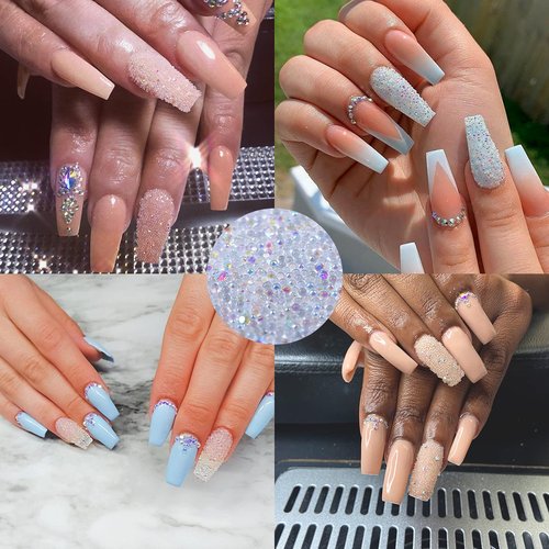 6 Bottles Micro Pixie Crystals for Nails Caviar Beads Nail Beads Gravel Nail Diamonds Stone Crystal Rhinestones Nail Decorations for DIY 3D Nail Art （Silver, Red, Black,Gold,Hematite,Green）