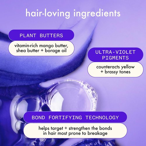 Amika Bust Your Brass Cool Blonde Shampoo - Strength Repair Formula for Radiant Hair