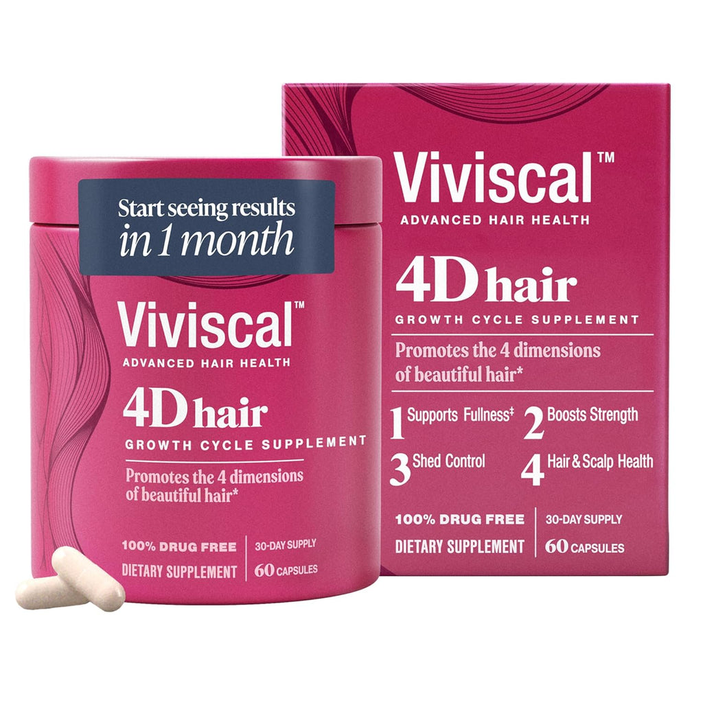 Viviscal 4D Hair Growth Supplements for Women - Full, Strong, Healthy Hair | 30-Day Supply, 60 Count