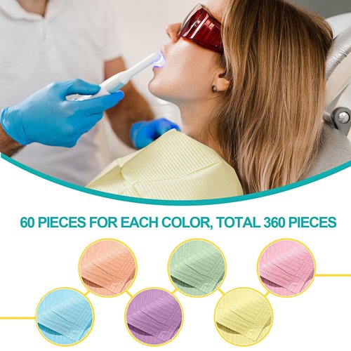 Jetec 360 Pcs Disposable Dental Bibs Sheets Nail Art Mat 3 Ply Waterproof 13'' x 18'' Clean Pads Tattoo Tray Cover(Multicolor)