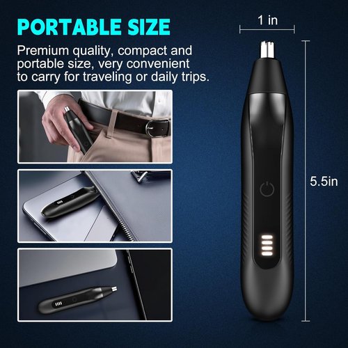 Skiennix 2-in-1 Nose Hair Trimmer - LED Display, 16000RPM Motor, Grooming Kit for Men | Perfect Gift for Father's Day