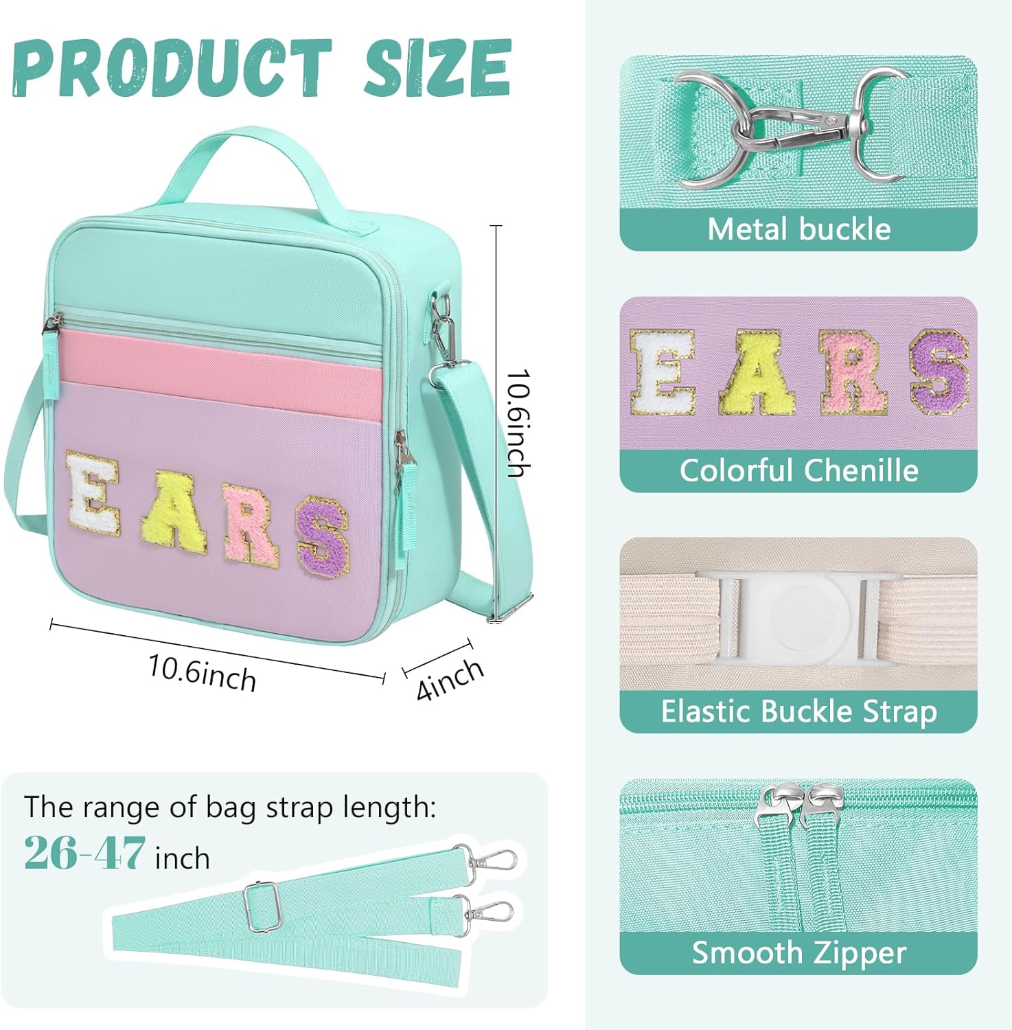 WOOMADA Travel Case for Mouse Ears - Stylish Headband Holder & Hair Accessories Organizer Bag
