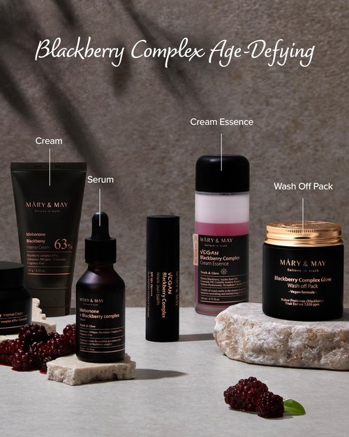 Mary&May Premium Idebenone Blackberry Complex Essence Mask (20 Sheets) – Bamboo Charcoal Sheet, Daily Pull-Out Dispenser Korean Face Mask with Vitamin C, Panthenol & Ceramide for Hydrating Radiance