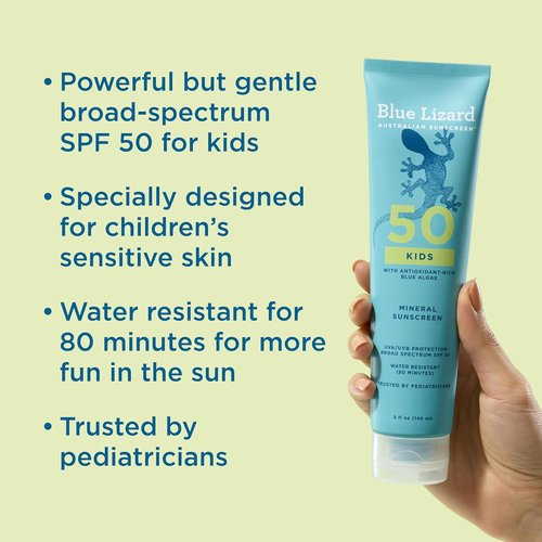 Blue Lizard Kids Sunscreen Lotion - SPF 50 Mineral Formula, Water-Resistant & Fragrance-Free, 5 fl oz