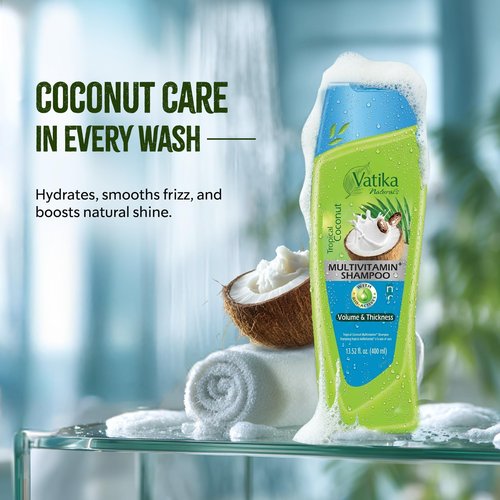 Vatika Naturals Coconut Shampoo, Oil & Conditioner Combo | Deeply Nourishing Trio with Coconut, Henna & Castor Oil | Repairs Damage, Hydrates & Restores Shine for Smooth, Frizz-Free Hair