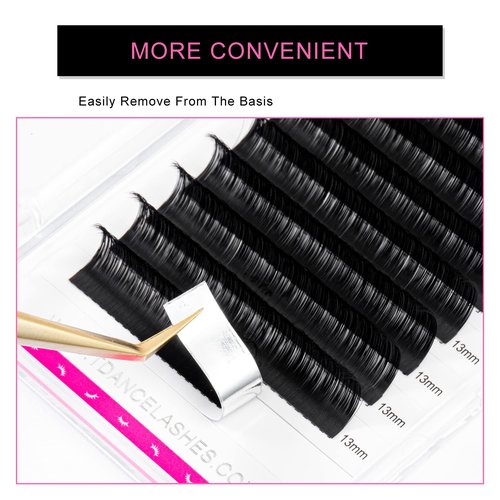 TDANCE Lash Extension Matte Black Eyelash Extension C CC D DD J B L Curl Volume & Classic Lash Extensions 0.03-0.18mm Thickness Professional Salon Use(0.05-D,14 mm)