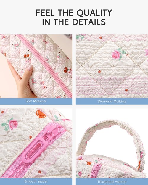 Nixjoro Hair Tool Organizer Quilted Cosmetics Toiletry Organizer Soft Portable Carrying Case for Shark Hair Air Wrap Dryer Case for Women Girls (Cherry)
