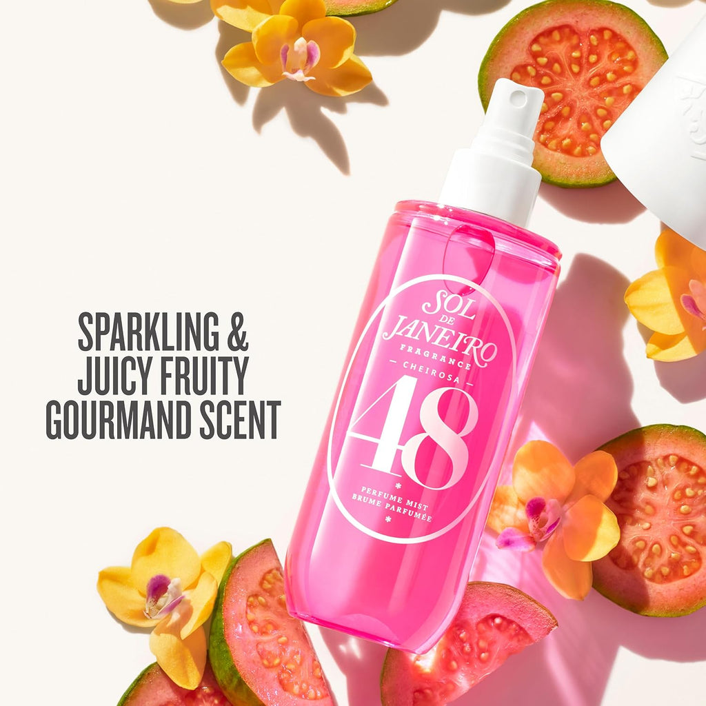 Sol de Janeiro Giftable Set - Travel Size Hair & Body Fragrance Mists with Pink Pouch | Cheirosa 68 & 48, 3 Fl Oz Each