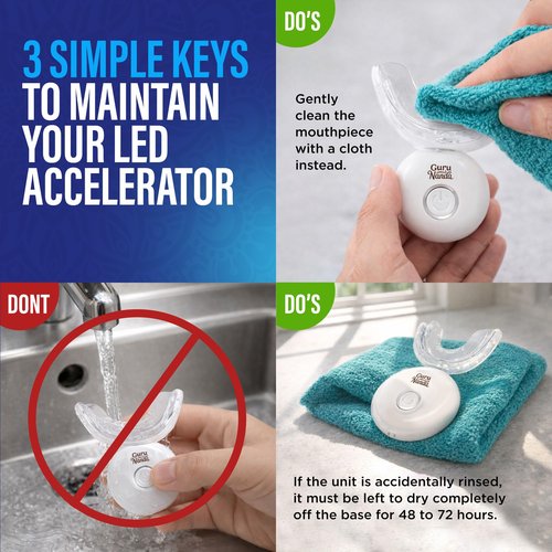GuruNanda Professional Teeth Whitening Wireless Kit with LED Light & Whitening Pen, Helps Remove Surface Stains from Coffee, Food, Soda, 40 Treatments
