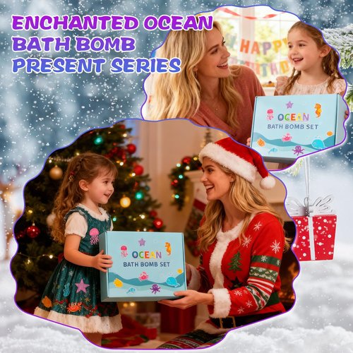 Bath Bombs for Kids Girls, 6PCS XXL Mermaid Bath Bombs with Surprises - A Magical Bath Time Experience(Sea Animals)