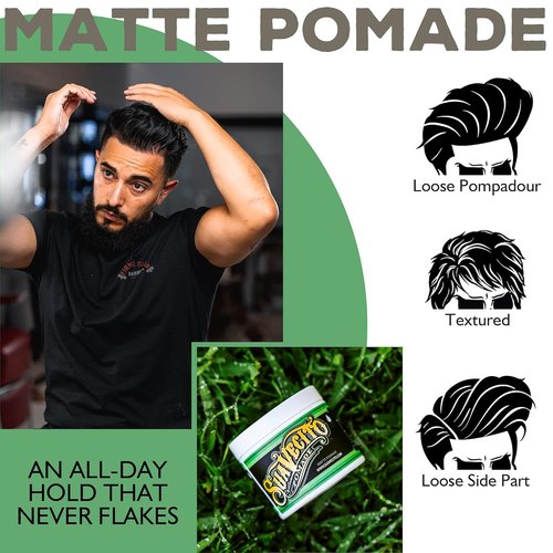 Suavecito Pomade - Matte Finish Hair Pomade for Men | Medium Hold, Shine-Free, 5 oz