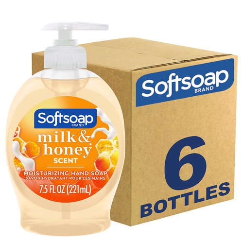 Softsoap Liquid Hand Soap Fresh Breeze (7.5 Fl Oz, Pack of 6) Moisturizing Liquid Hand Soap, Milk and Honey (7.5 Fl Oz, Pack of 6)