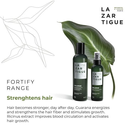 Lazartigue Fortify Densifying Shampoo - Strengthens Fragile Hair with Guarana & Ricinus | Vegan Lemon Scent