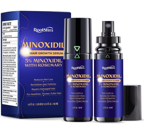 5% Minoxidil Hair Growth Serum - Extra Strength Treatment for Men & Women | 2-Pack, 60ML Each