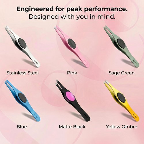 Cocos Closet Precision Tweezers for Women Facial Hair - Stainless Steel Tweezers for Women and Men - Ideal for Eyebrow Shaping and Hair Removal - Slanted Tips, Durable and Ergonomic Grip Design