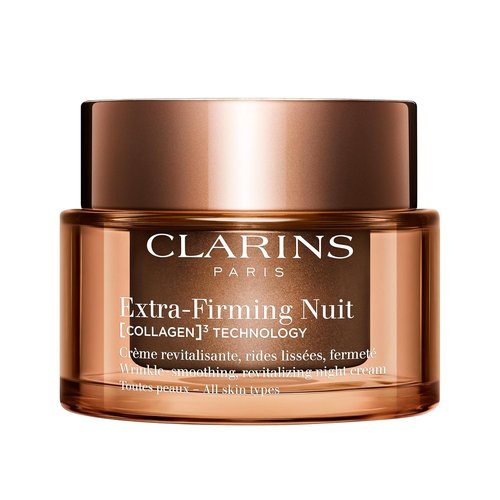 Clarins Extra-Firming Night Moisturizer - Anti-Aging Cream with Collagen & Niacinamide | Refillable | 1.7 oz