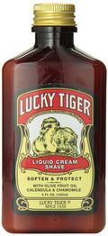 Lucky Tiger Liquid Cream Shave (5 Fl Oz) – Classic Men's Shaving Cream with Olive Oil & Chamomile – Soothing and Moisturizing Shave Cream for Men to Prevent Razor Burn