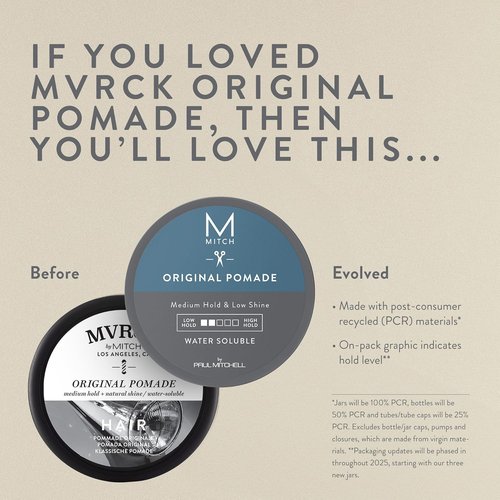 MITCH by Paul Mitchell Original Pomade - Medium Hold, Low Shine Finish, Water-Soluble, 3 oz.