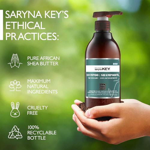 Saryna Key No Yellow Shampoo - Purple Toning for Blonde & Gray Hair | Hydrating Color Care (300ml)