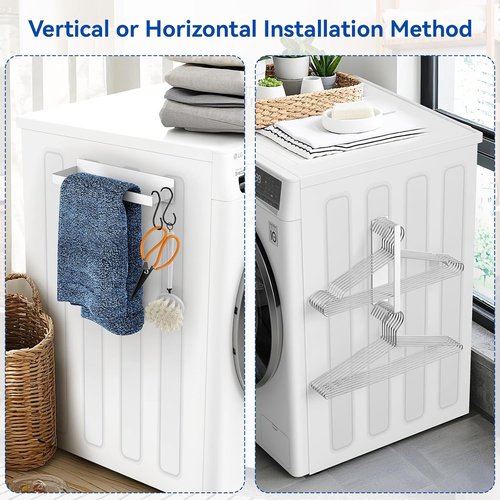 Skiennix Magnetic Dryer Ball Holder - Laundry Room Organization & Storage - White Lint Bin & Organizer