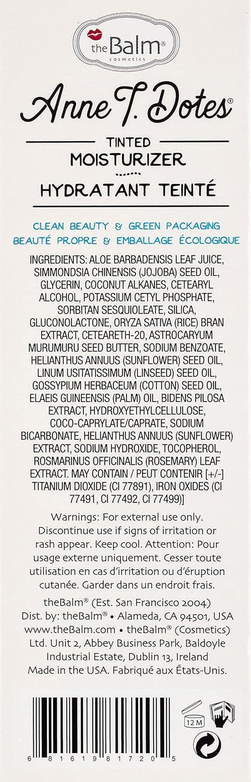 theBalm Anne T. Dotes Tinted Moisturizer - Medium Skin Tone, 1 Fl Oz | Flawless Finish & Hydration