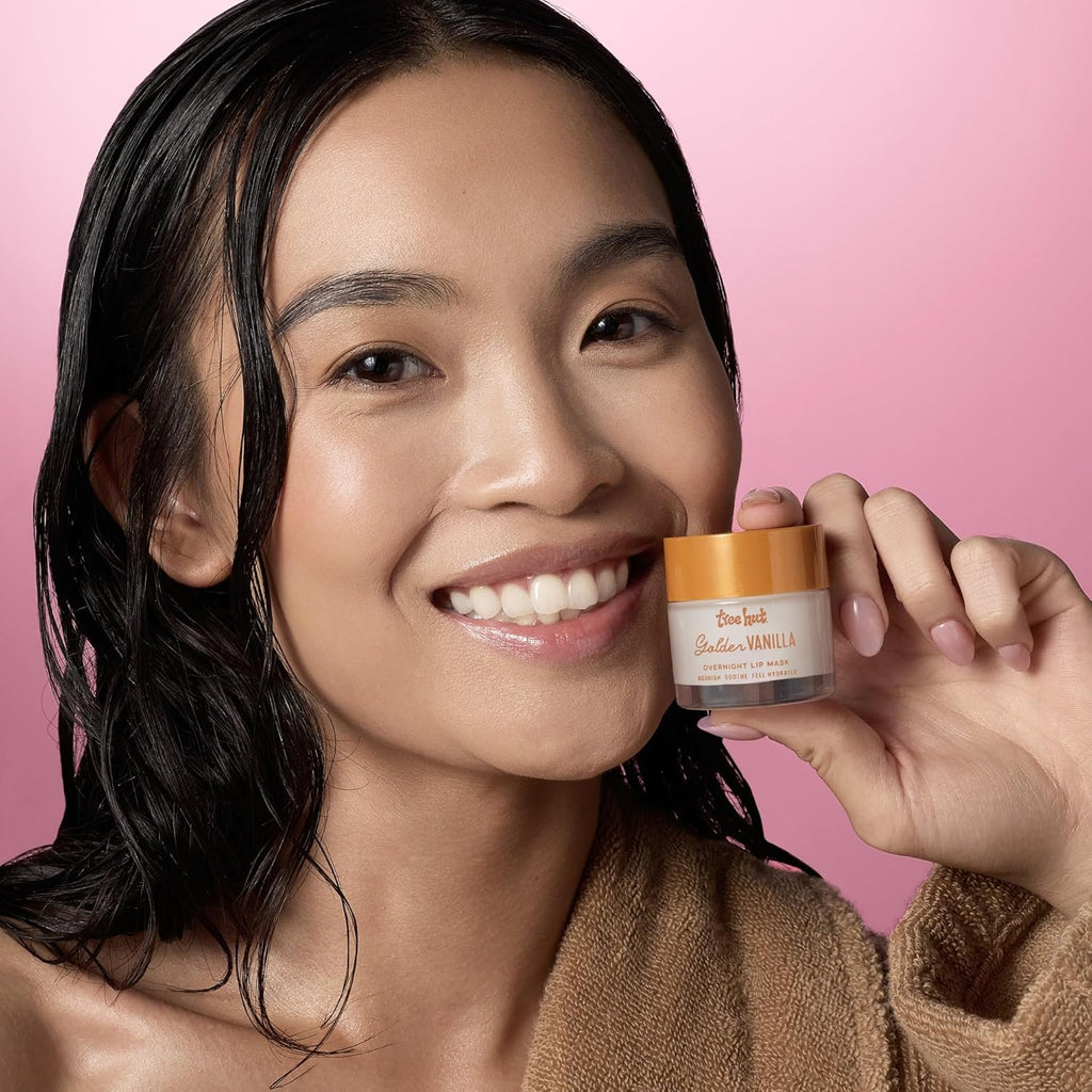 Tree Hut Golden Vanilla Lip Mask - Hydrating Overnight Treatment with Shea Butter & Vitamin E | 0.6 oz