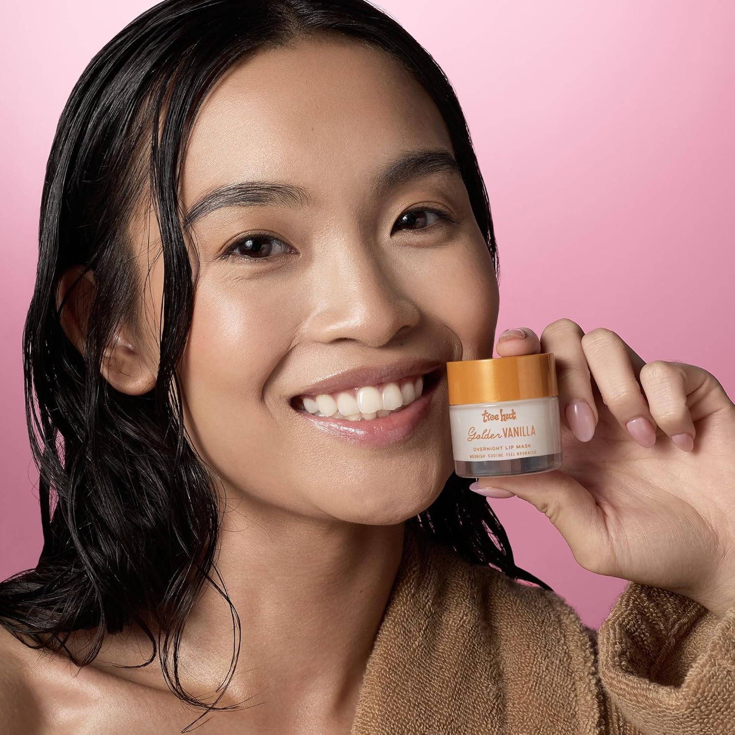 Tree Hut Golden Vanilla Lip Mask - Hydrating Overnight Treatment with Shea Butter & Vitamin E | 0.6 oz