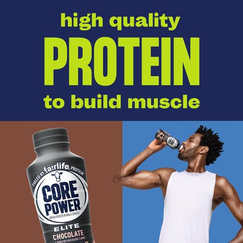 Core Power Elite High Protein Shake - Chocolate Flavor | 42g Protein, 14oz Bottles, 12 Pack