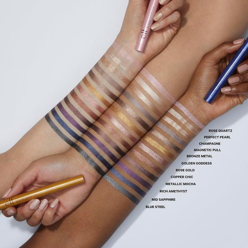 e.l.f. No Budge Shadow Stick - Long-Lasting Cream Eyeshadow in Champagne Crystal | High-Pigment, Metallic Finish, Vegan & Cruelty-Free