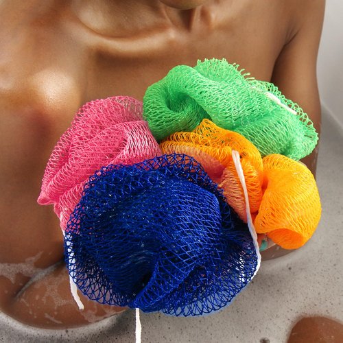 African Net Sponge Authentic - African Exfoliating Net Sponge Real African Wash Cloth Loofah - African Bath Sponge with Knots Exfoliator Net for Shower Body Scrubber - Skin Smoother Scrub Net