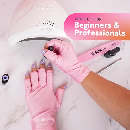 SUNUV LED Gloves - Professional UV Protection for Gel Nails | UPF 50+ Anti-UV, Ideal for Nail Techs
