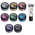 Holographic Chunky Glitter by Moon Glitter – 100% Cosmetic Glitter for Face, Body, Nails, Hair and Lips - 0.10oz - Set of 8 colours