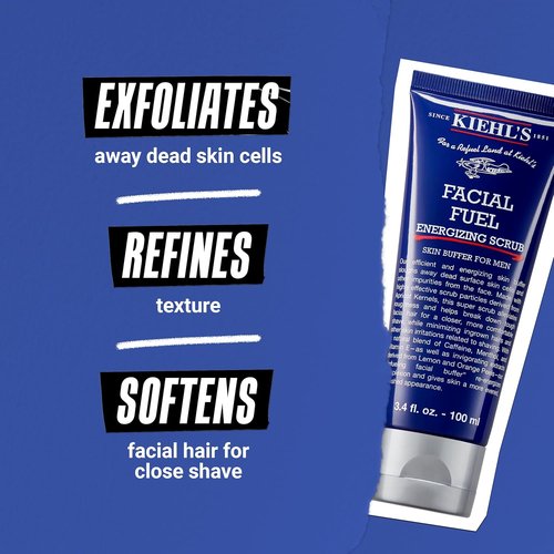 Kiehl's Facial Fuel Exfoliating Face Scrub - Men's Facial Cleanser for Smooth Skin & Tough Hair Care