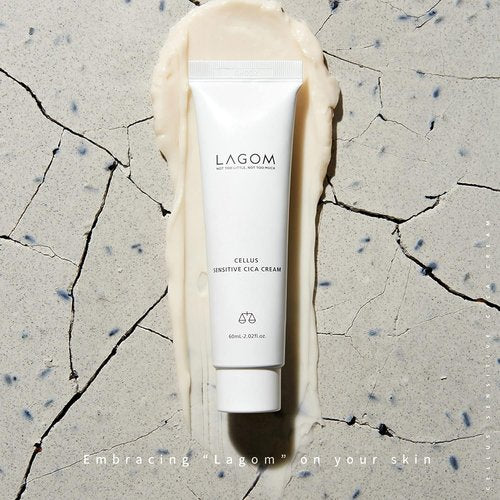 LAGOM Cellus Sensitive Cica Cream - Soothing Korean Skincare with Centella & Ceramide | 2.02 Fl Oz
