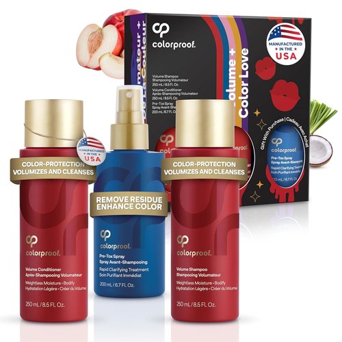 Colorproof Volume Gift Set - Volume Shampoo & Conditioner (8.5 Fl. Oz.) + Pre-Tox Spray (6.7 Fl. Oz.)