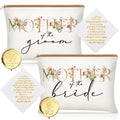 Coume 6 Pack Mother of The Bride Gifts Mother of The Groom Gifts Set with 2 Flower Themed Cosmetic Bags 2 Makeup Mirror 2 Handkerchiefs for Women Wedding Engagement Proposal Bridal Shower