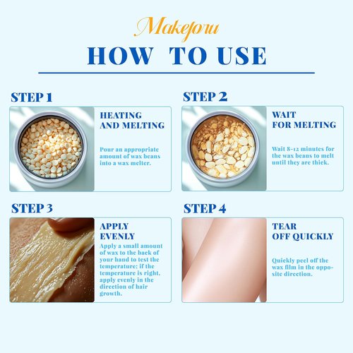 Hair Removal Wax Beads 2.2lb (1000g), Waxing for Whole Body, Painless Hair Removal Waxing for Women and Men, 10 Flavours, Contains 20 Wax Sticks