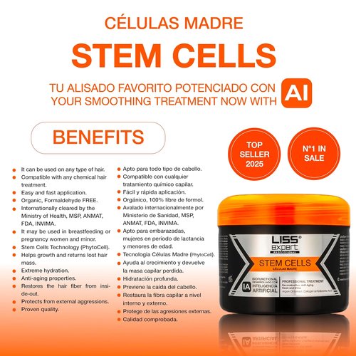 Liss Expert Stem Cells Hair Treatment - Silver Edition with AI Formula for Blondes & Gray Hair | 8.45 oz Each