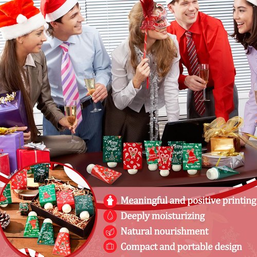 Sacubee 48 Christmas Hand Cream Gift Bulk Travel Size Skin Lotion for Women Party Favors Gift Set Merry Xmas Stocking Stuffers Bridal Baby Shower Hand Cream Set for Guest